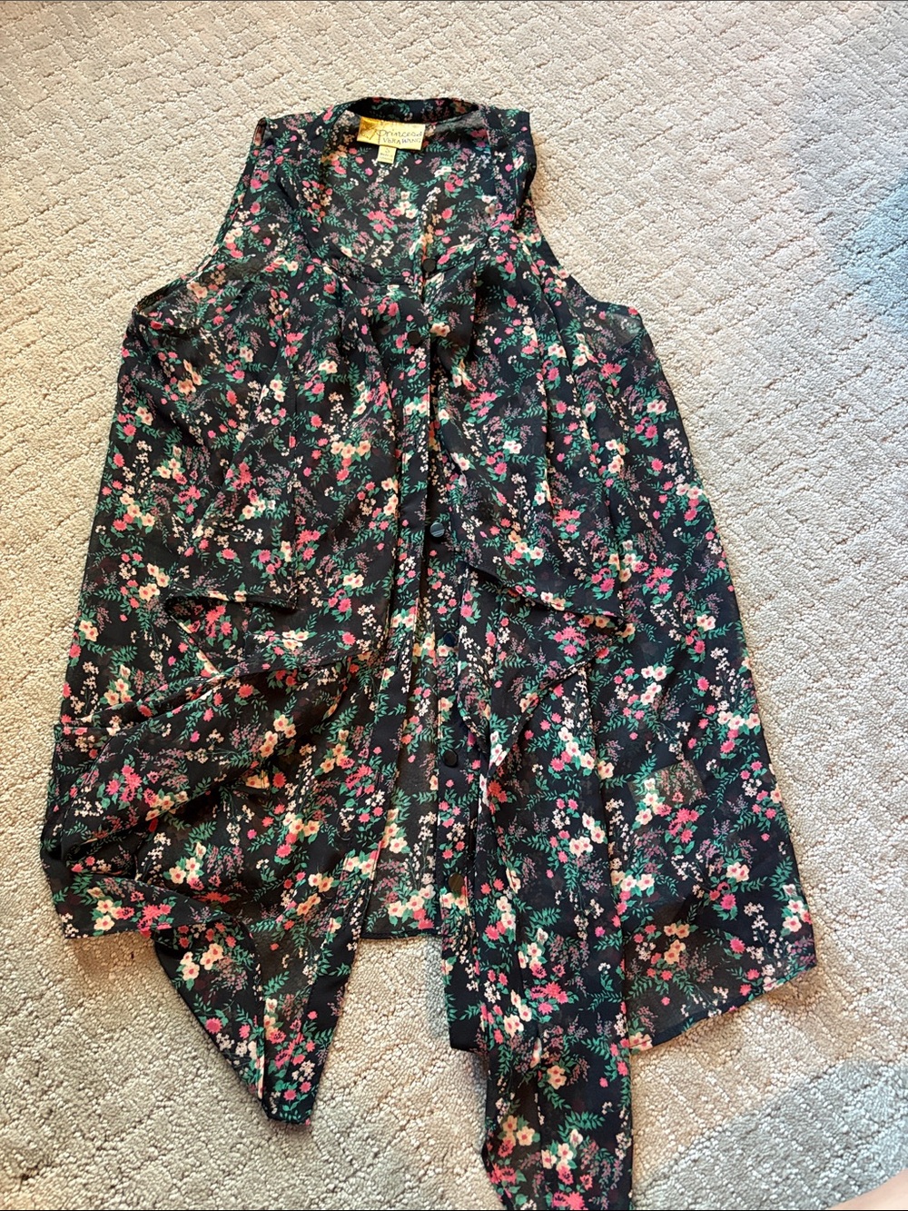 Vera Wang-Princess- Black with Pink Flowers